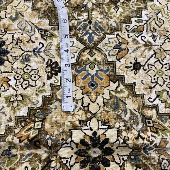 Waverly Fabric 2 Yards X 44” Inspirations Green Brown Beige Duck Thick Damask - Picture 2 of 3